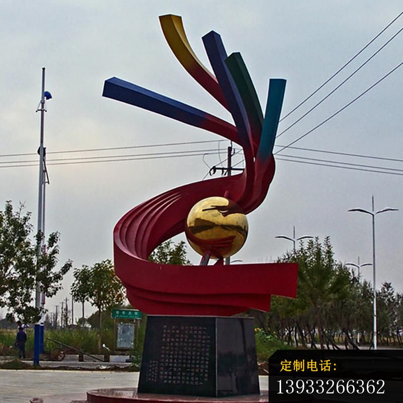 广场不锈钢抽象造型标志雕塑_800*800