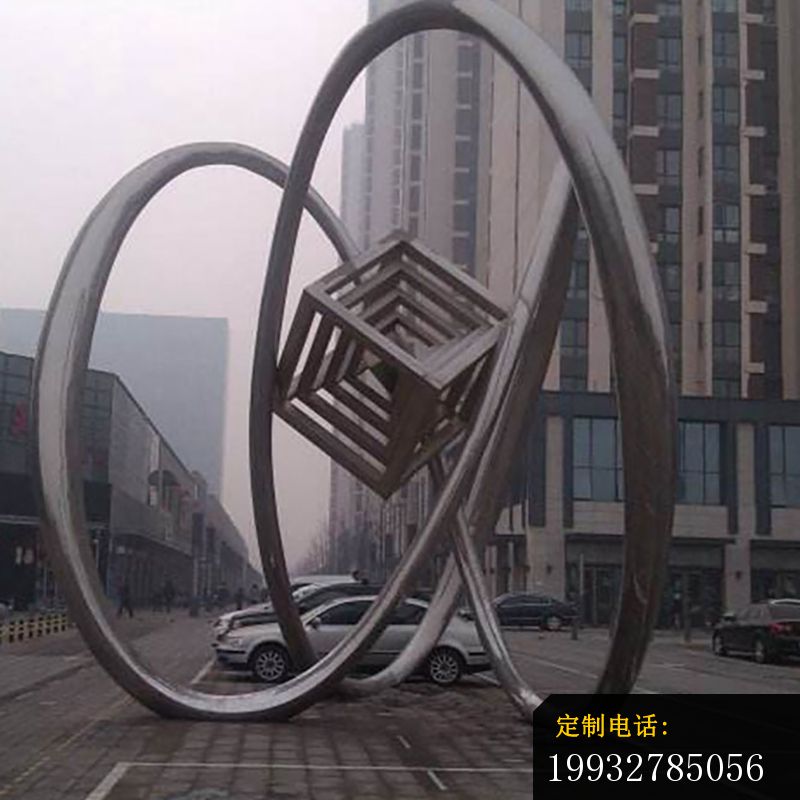 不锈钢抽象方块 广场景观雕塑_800*800