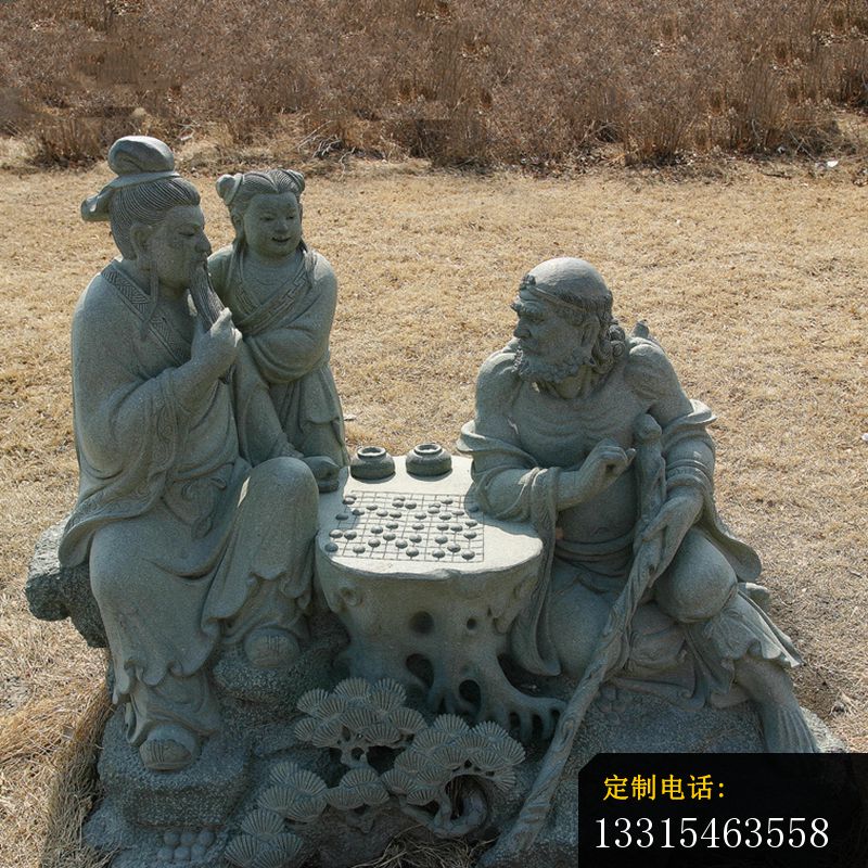 八仙下棋铜雕，公园小品铜雕_800*800
