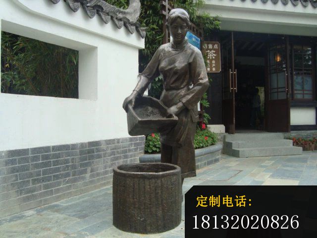 采茶铜雕广场小品人物雕塑 (5)_640*480