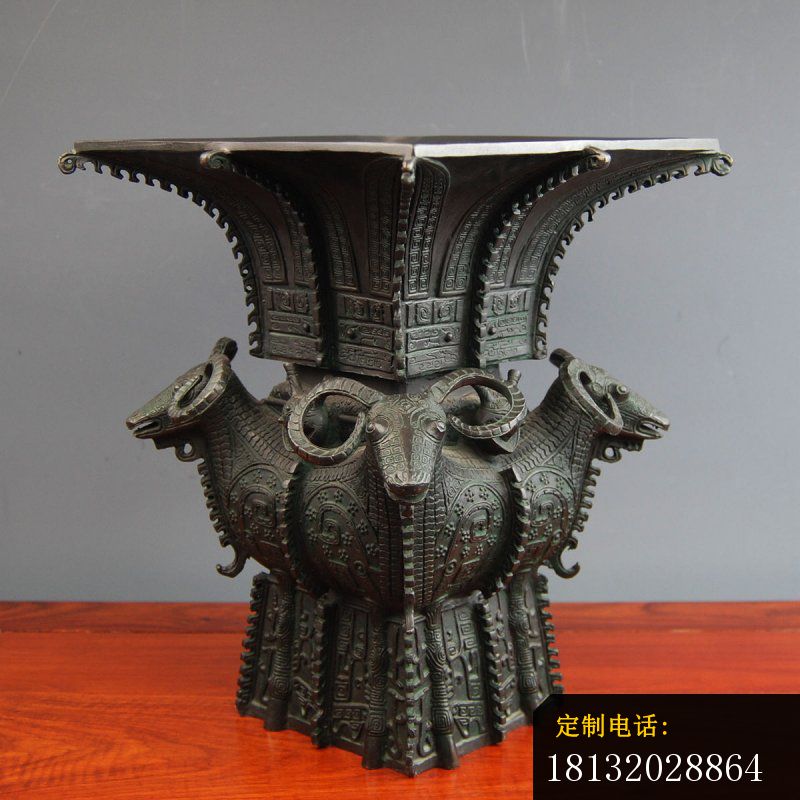 四羊方尊铜雕，国之重宝 (1)_800*800