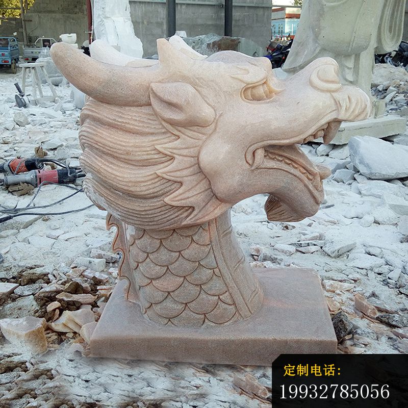 晚霞红龙头石雕 园林景观石雕 (3)_800*800