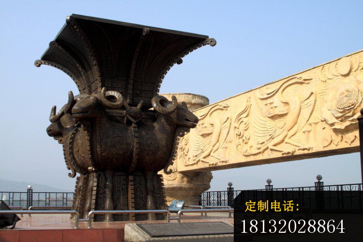 四羊方尊铜雕，国之重宝 (2)_750*499