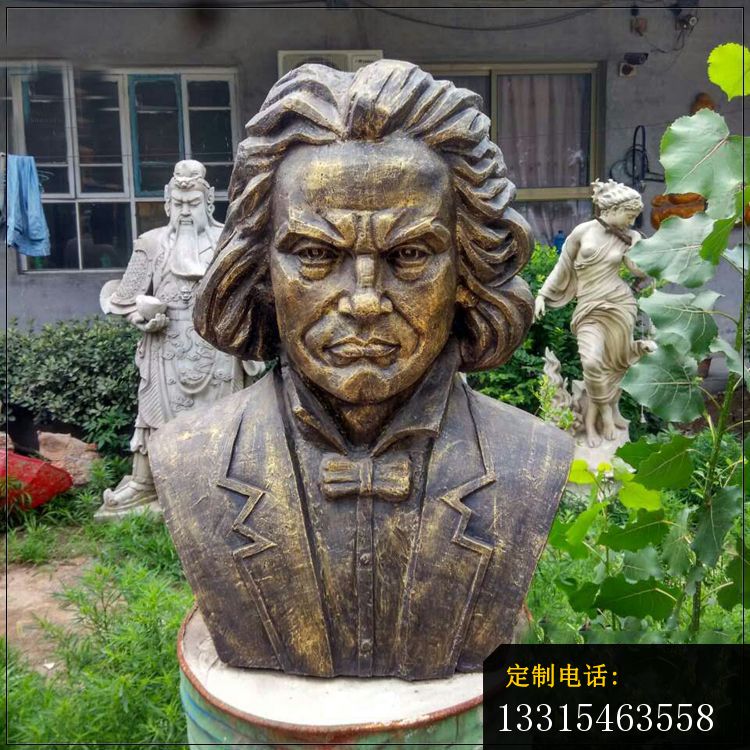 贝多芬胸像铜雕，音乐学院西方人物铜雕_750*750