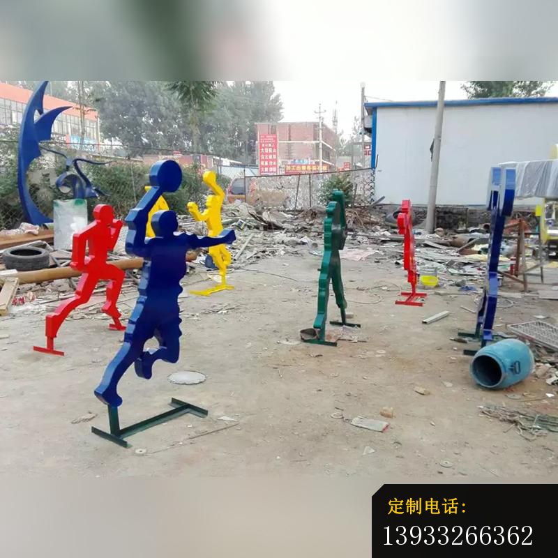 公园不锈钢抽象运动人物雕塑_800*800