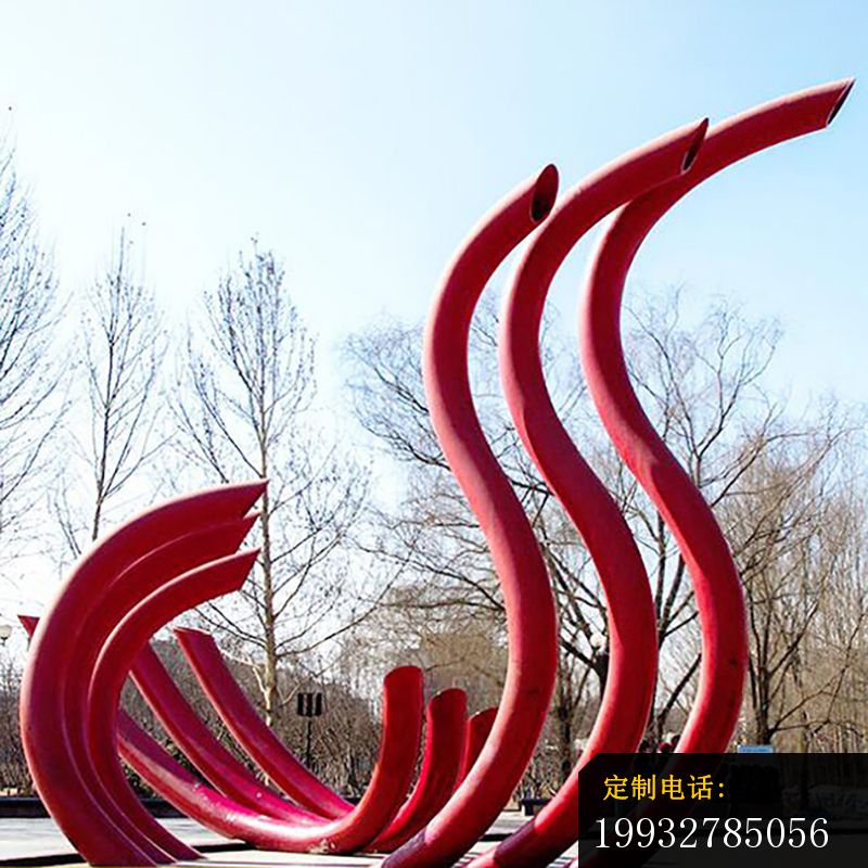 不锈钢天鹅飘带   广场景观雕塑 (1)_800*800