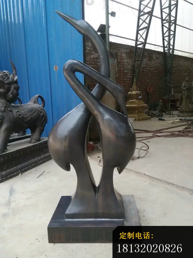 抽象天鹅铜雕景观动物雕塑 (2)_640*853