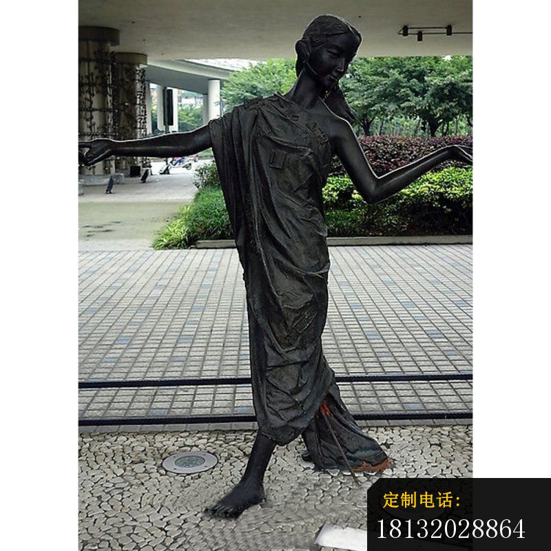 跳舞的女铜雕，街边景观雕塑_800*800