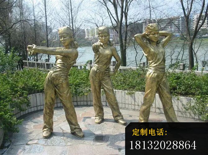 跳舞的人物铜雕，公园人物雕塑_670*502