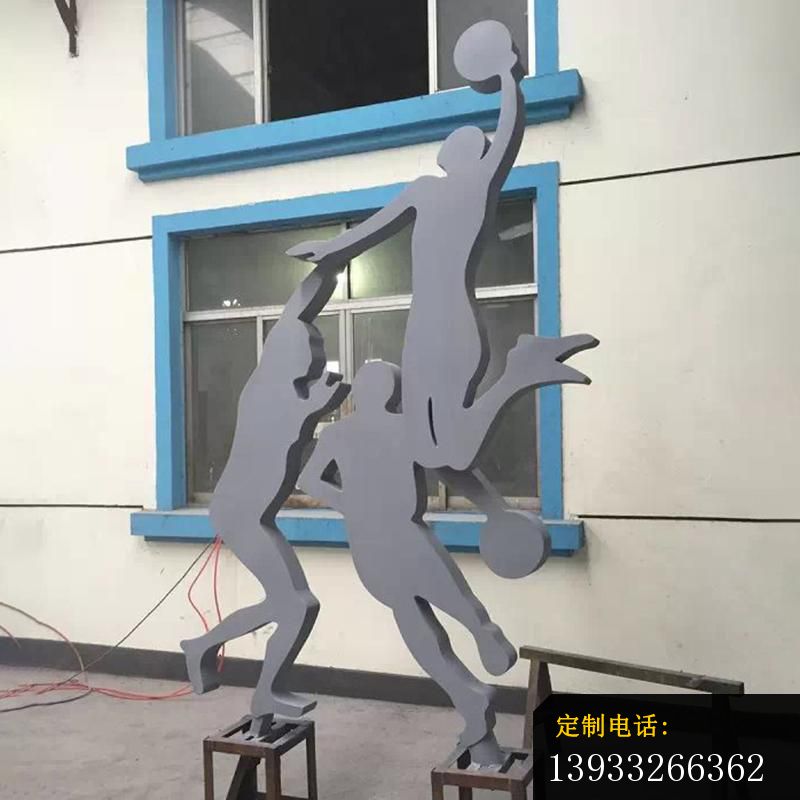 广场不锈钢打篮球运动雕塑_800*800