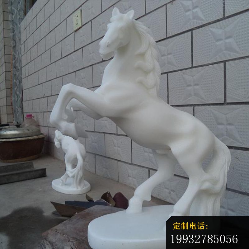 汉白玉石雕马，广场动物雕塑_800*800