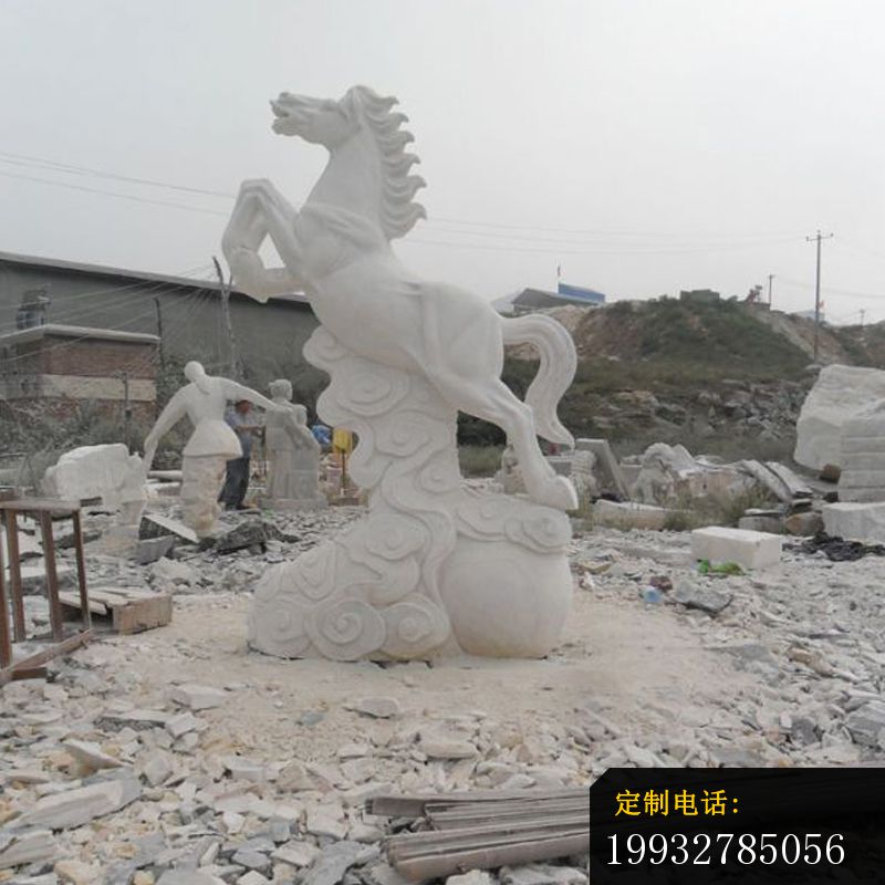 马石雕，奔马石雕，马踏祥云石雕_800*800
