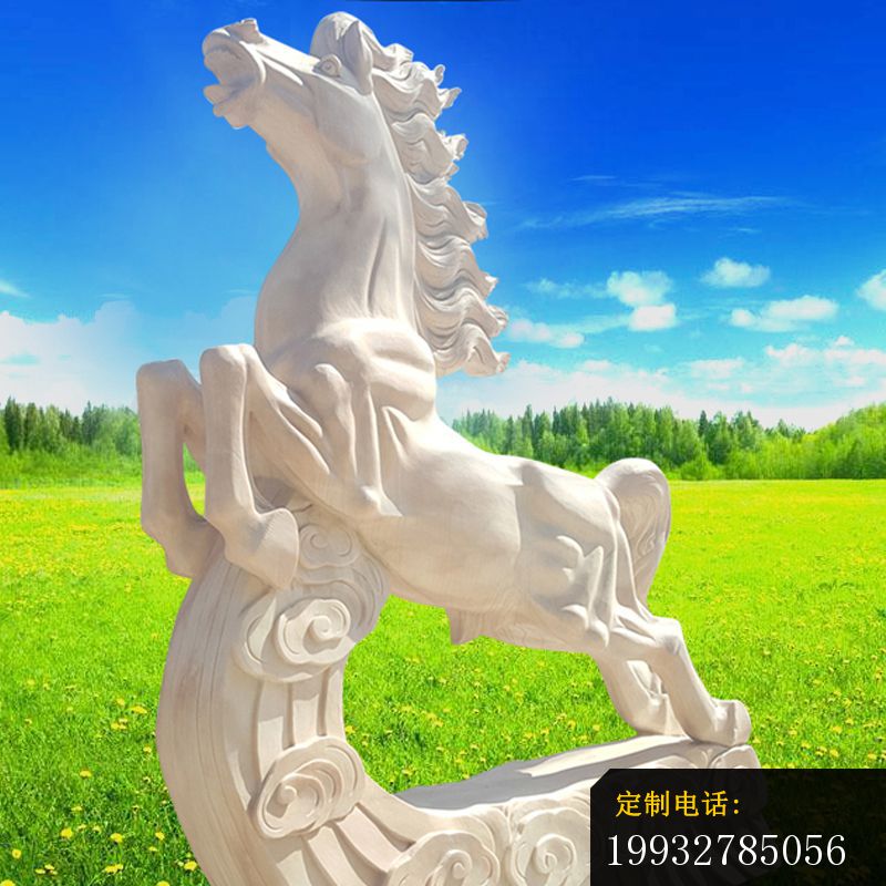 腾云飞马石雕 广场汉白玉马 (4)_800*800