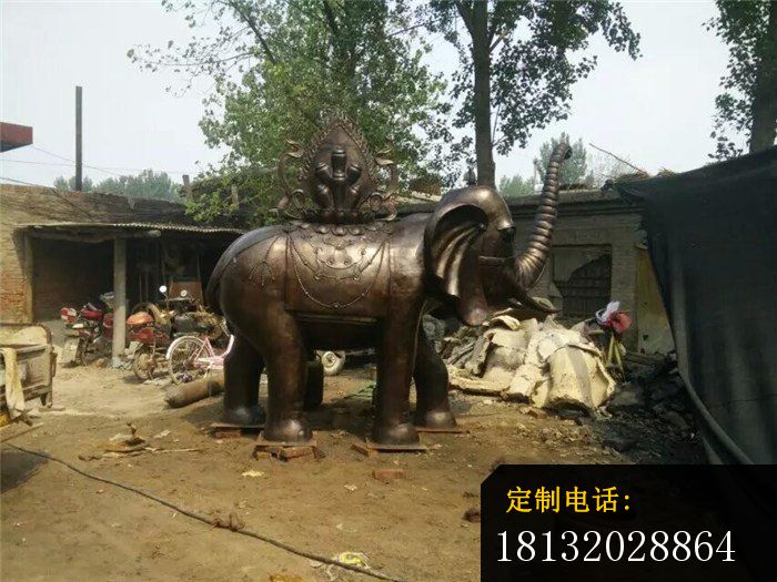 铜雕大象，公园动物雕塑，平安吉祥大象_700*525