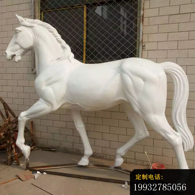 汉白玉马，动物石雕 (4)_800*800