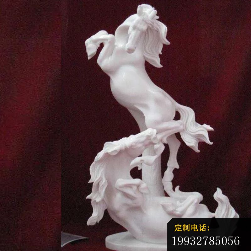 石雕马，汉白玉两匹马石雕_800*800