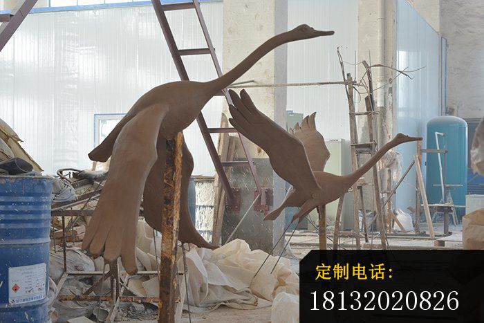 大雁铜雕公园动物雕塑 (2)_700*467