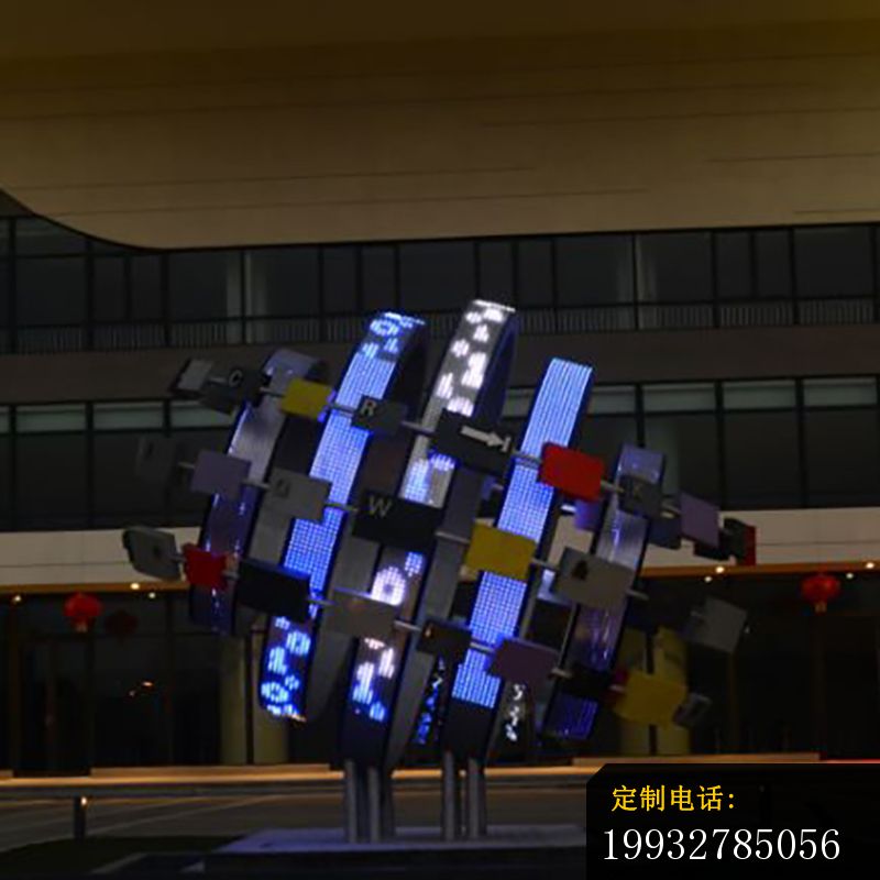 不锈钢企业雕塑，办公楼大门口雕塑 (1)_800*800