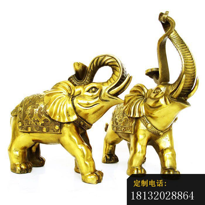 铜雕小象，公园动物雕塑_700*700