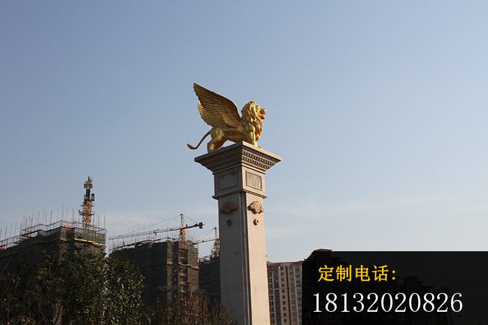 飞狮铜雕黄铜狮子雕塑 (1)_700*467