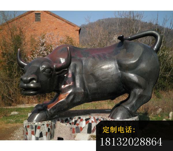 铜牛雕塑，公园景观雕塑 (2)_600*524