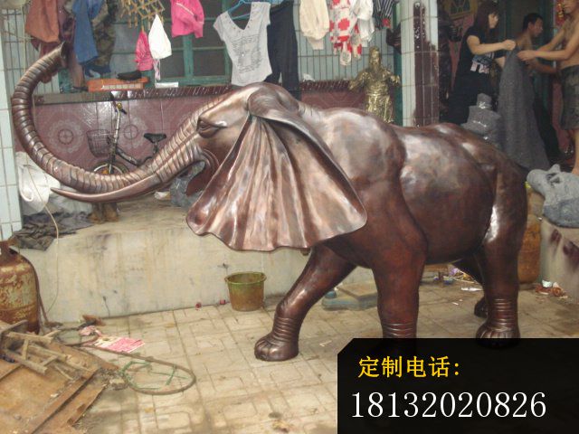 公园大象铜雕铸铜动物雕塑 (2)_640*480