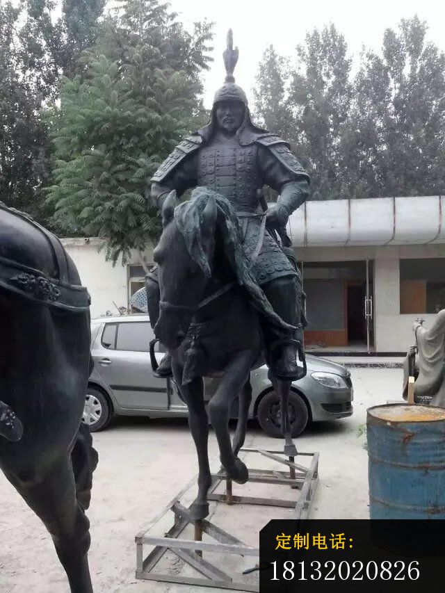 古代将军骑马雕塑广场景观铜雕 (2)_640*853