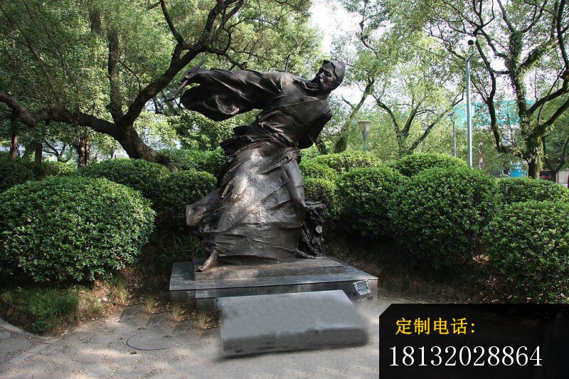 王羲之铜雕，古代人物雕塑_800*533