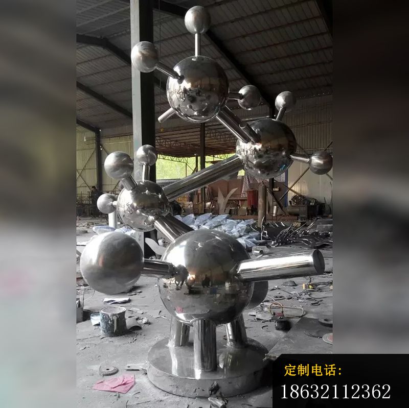 不锈钢原子雕塑，校园不锈钢雕塑 (1)_800*799