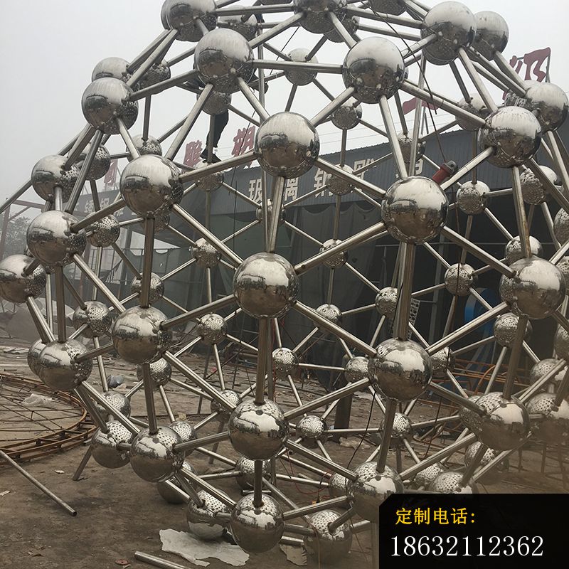 不锈钢原子球雕塑，校园不锈钢雕塑 (2)_800*800