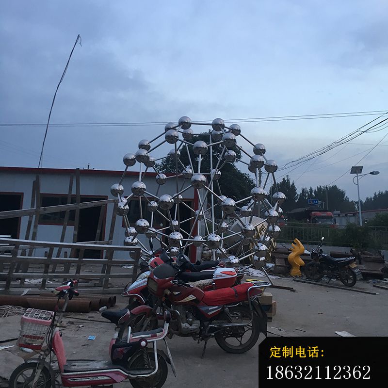 不锈钢原子球雕塑，校园不锈钢雕塑 (3)_800*800