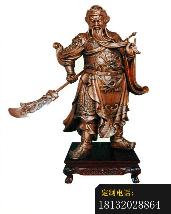 威武关公，握刀关公雕塑_600*750