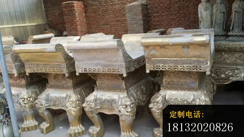 古代桌子铜雕铸铜桌子雕塑 (3)_800*450