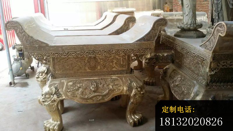 古代桌子铜雕铸铜桌子雕塑 (2)_800*450
