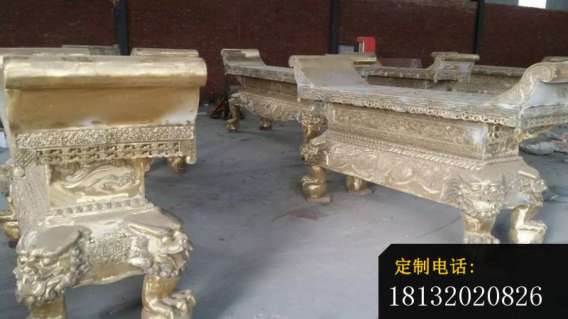 古代桌子铜雕铸铜桌子雕塑 (4)_800*450