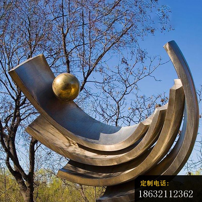 不锈钢半圆之球   公园景观雕塑 (1)_800*799