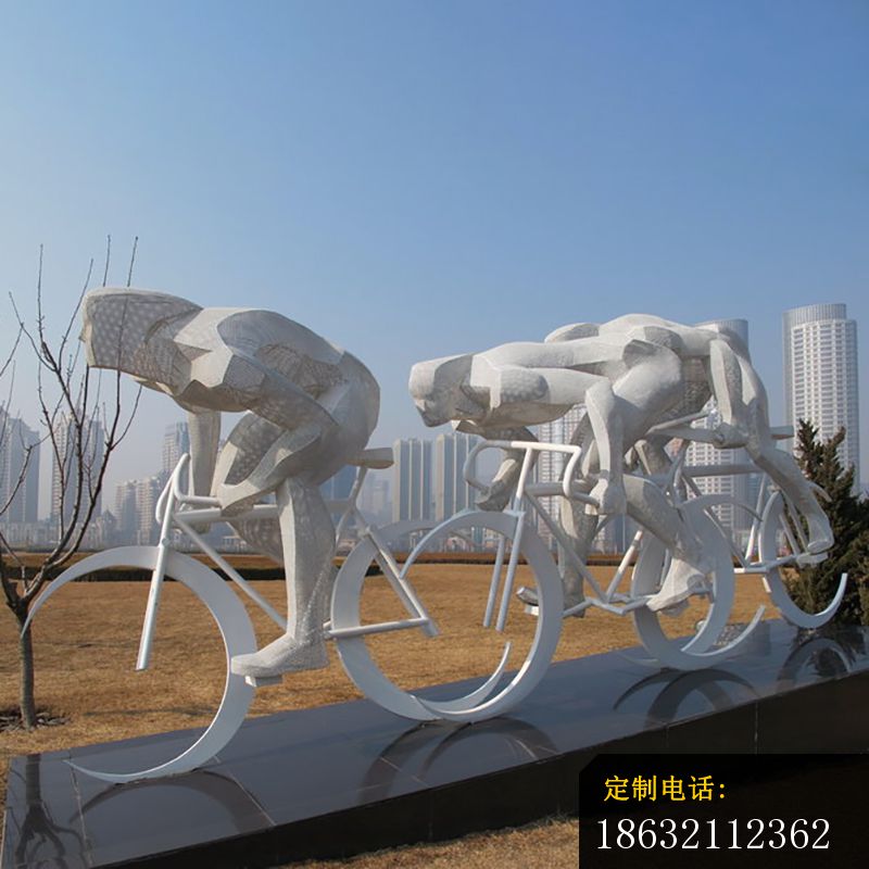 自行车比赛雕塑，不锈钢运动雕塑_800*800
