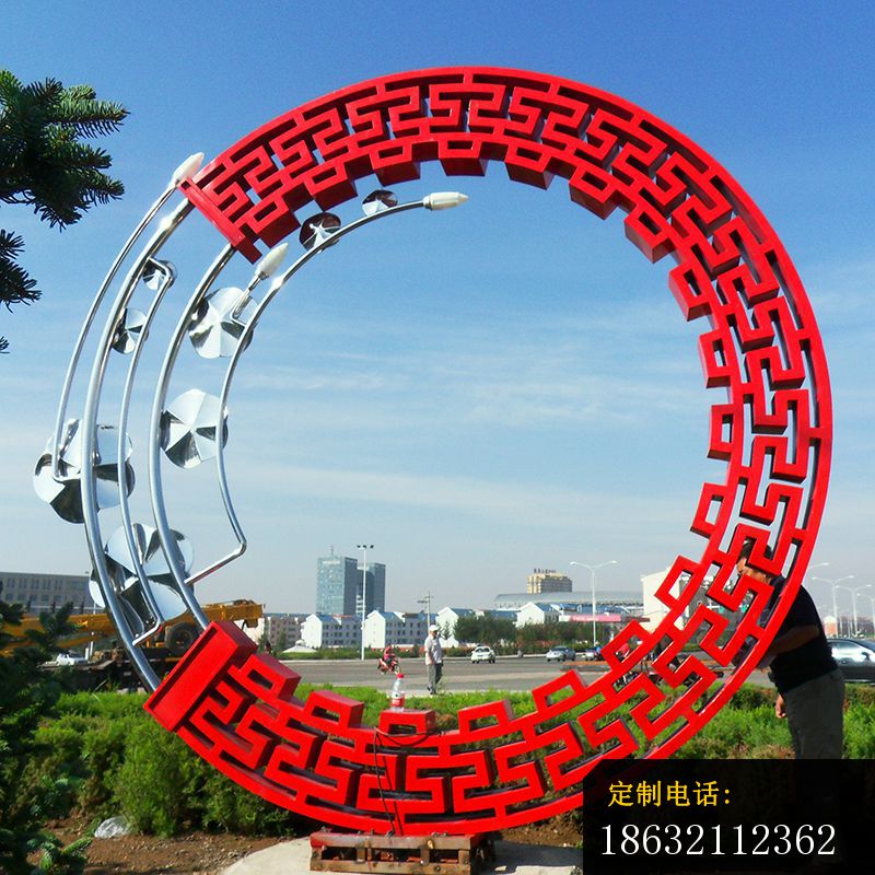 不锈钢花环雕塑，不锈钢圆圈雕塑 (1)_800*800
