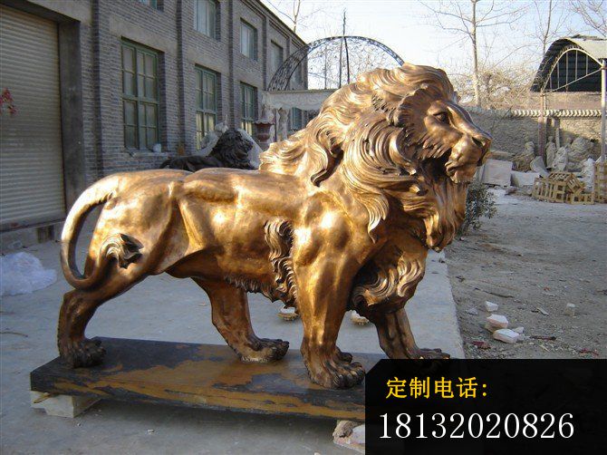 黄铜狮子雕塑西洋狮子铜雕_670*502