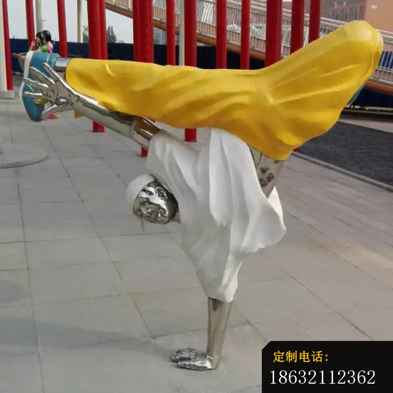 跳街舞人物雕塑，人物不锈钢雕塑_800*800