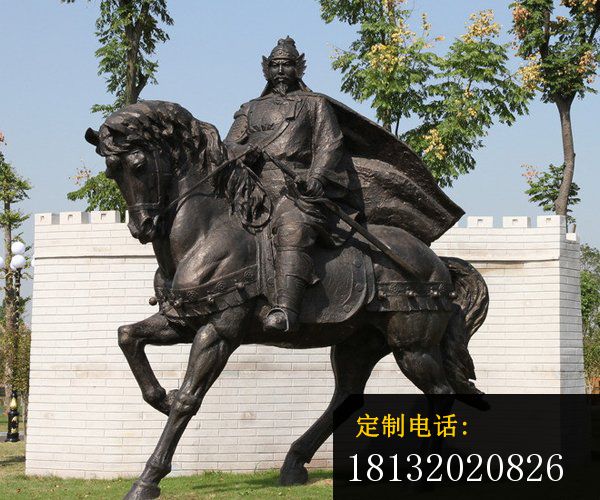 将军骑马雕塑古代人物铜雕_600*500