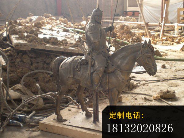 将军骑马铜雕古代将军雕塑_600*450