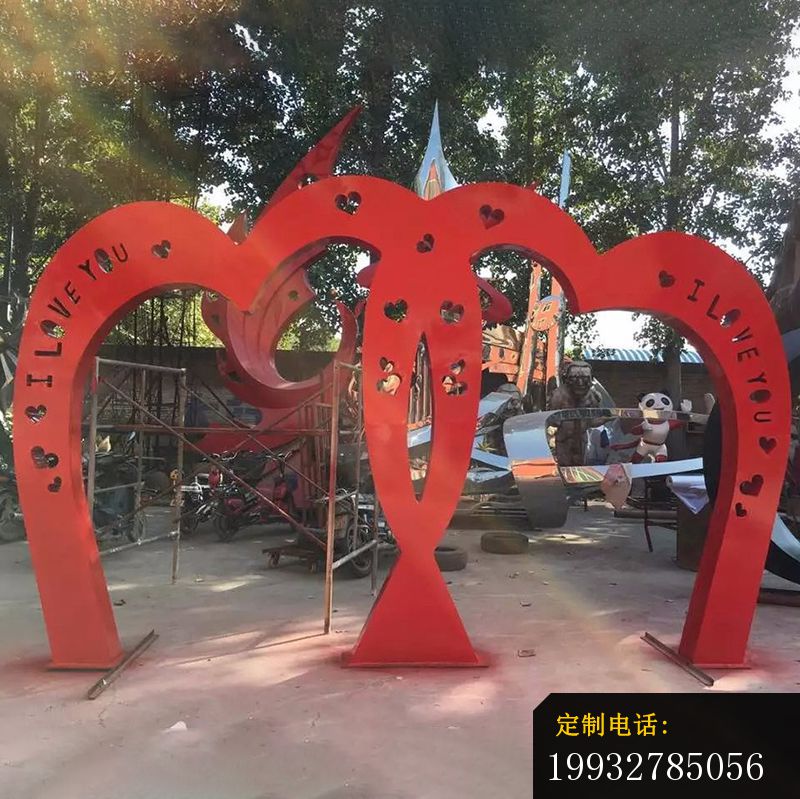 不锈钢心形拱门雕塑，公园不锈钢雕塑_800*799