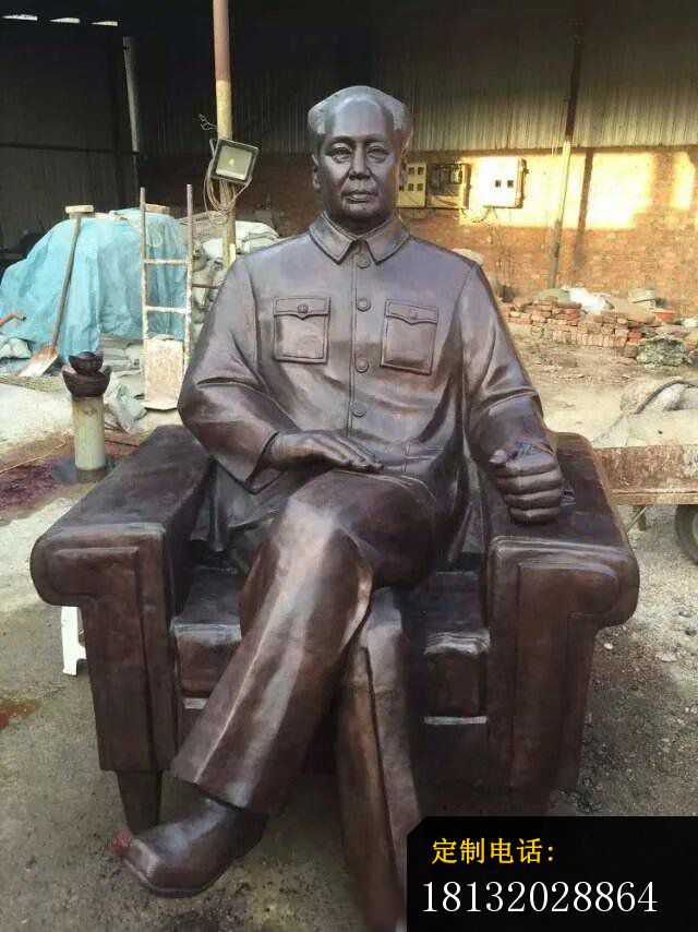 坐着的毛主席铜雕，伟人铜雕 (1)_640*854