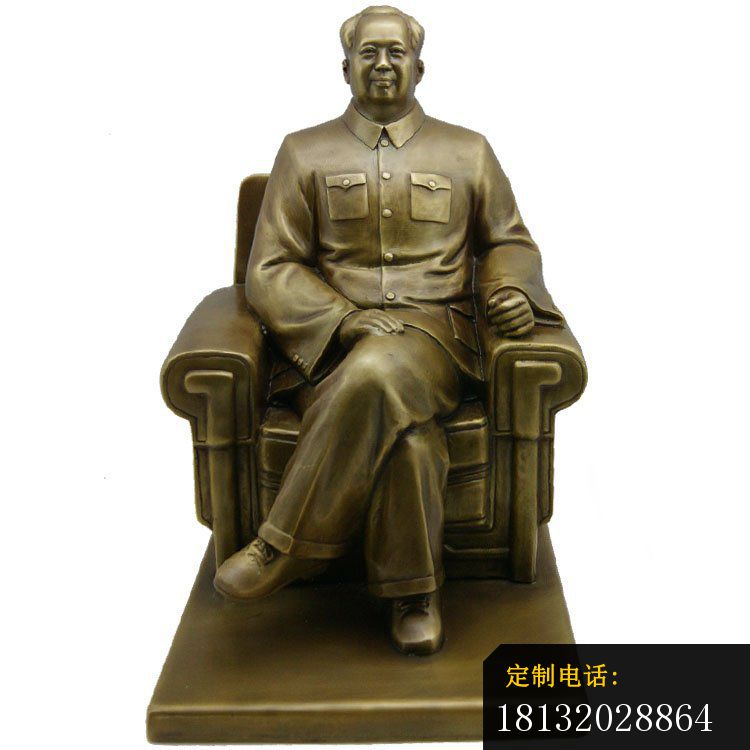 坐着的毛主席铜雕，伟人铜雕 (3)_750*750