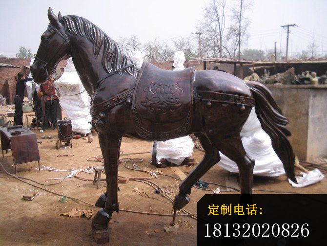 骏马铜雕广场小马动物雕塑 (1)_670*503