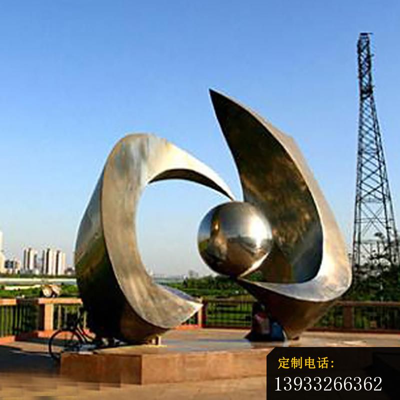 广场不锈钢海浪之球抽象雕塑_800*800