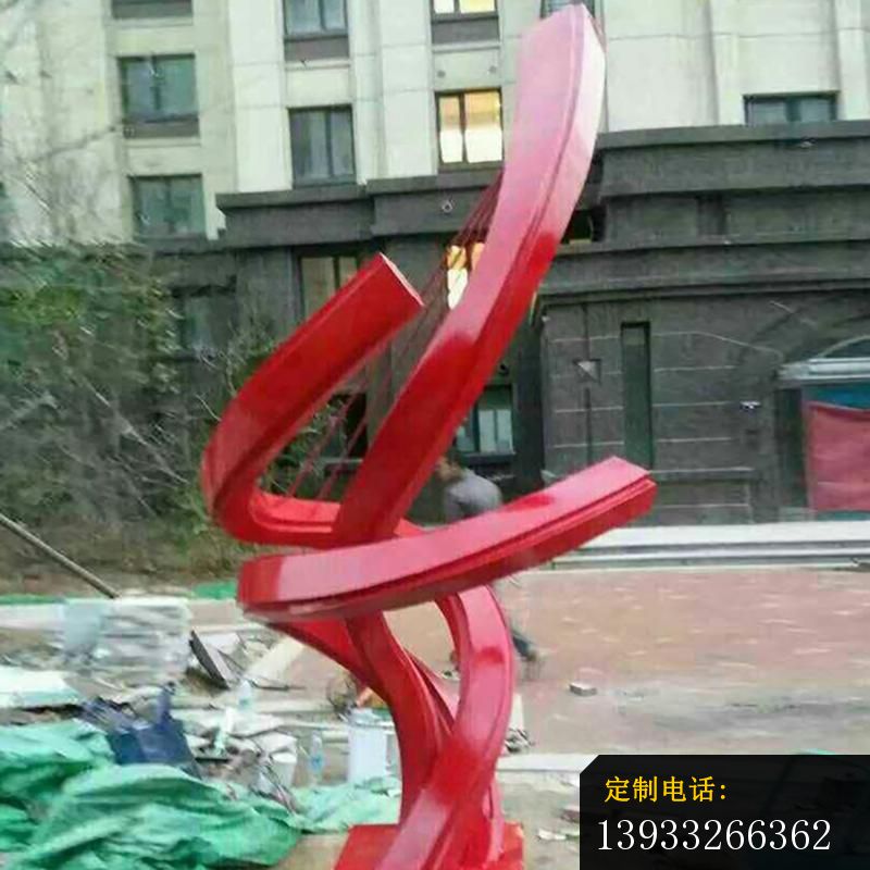 公园不锈钢红丝飘带景观标志雕塑_800*800
