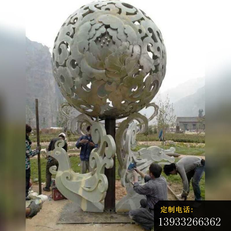 广场不锈钢圆花球景观标志雕塑_800*800