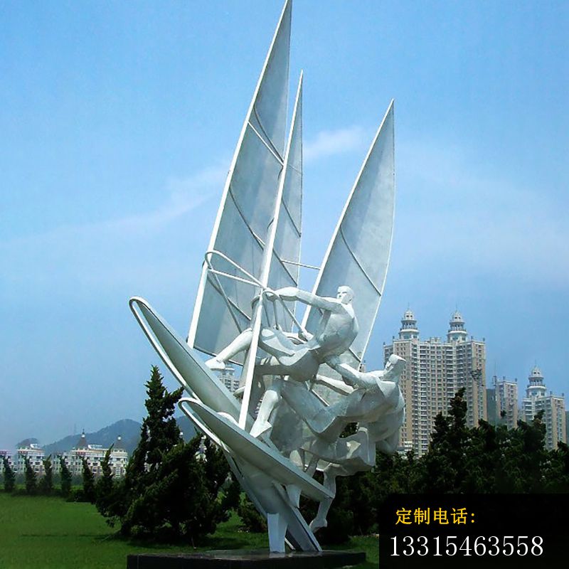 不锈钢帆船比赛雕塑，公园不锈钢雕塑_800*800